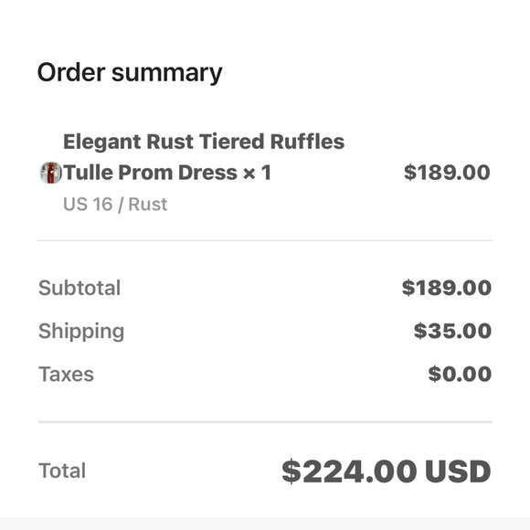 Rust Tiered Ruffled Tulle Gown - Picture 5 of 5